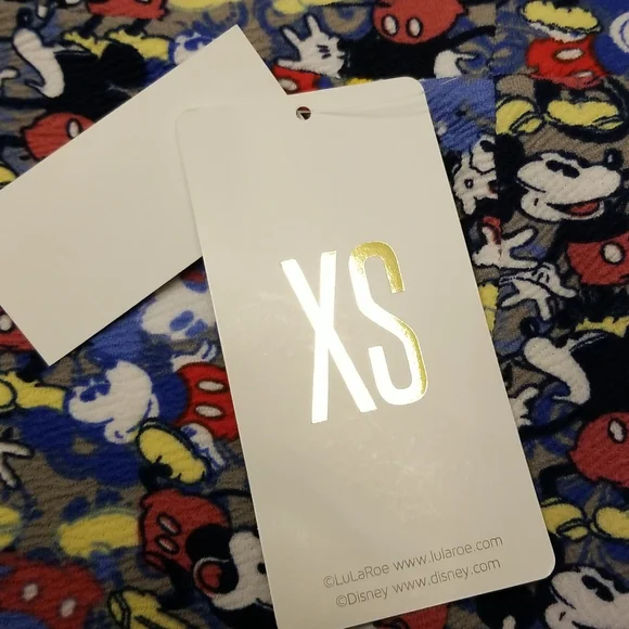 LuLaRoe Cassie Disney XS textured pencil skirt Mickey mouse red white & blue - Picture 7 of 7